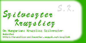 szilveszter kruzslicz business card